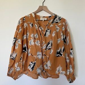 THE GREAT. Women's Button Front Floral Blouse (M)